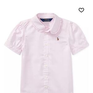Polo by Ralph Lauren Light Pink Ruffle-Collar Button-Down Shirt